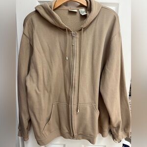 Tan Zip-Up Hoodie